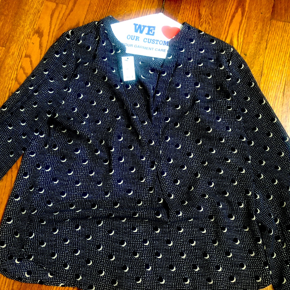 New with tags half moon print Limited blouse